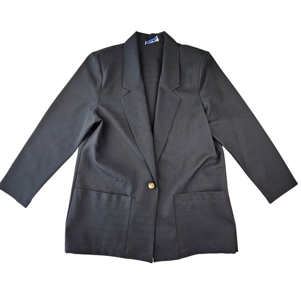 Vintage Cape Cod Sportswear Black Blazer Jacket Gold Button Size 12 80s 90s USA